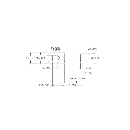 Concord Electronics MIL NON-INS DBLTURRET TERM, 0.469" L, 0.116", 15R-204-2-095-100 15R-204-2-095